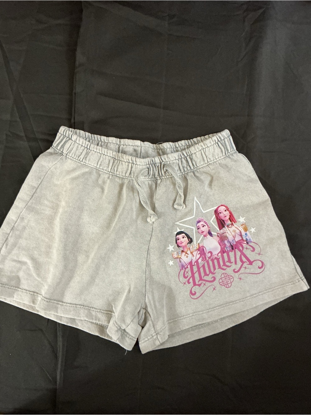 Zara Grey Shorts with Pink Character Graphic